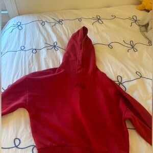 Gap red hoodie worm once